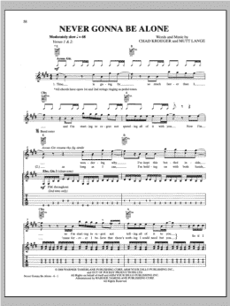 page one of Never Gonna Be Alone (Guitar Tab)