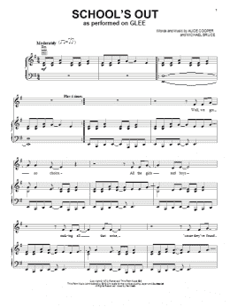 page one of School's Out (Piano, Vocal & Guitar Chords (Right-Hand Melody))