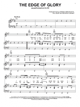 page one of The Edge Of Glory (Piano, Vocal & Guitar Chords (Right-Hand Melody))