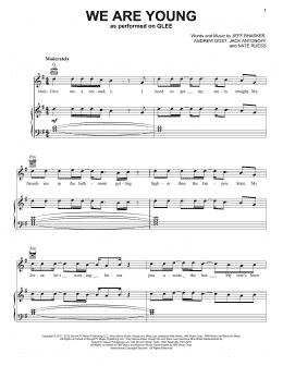 page one of We Are Young (Piano, Vocal & Guitar Chords (Right-Hand Melody))