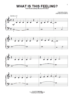 page one of What Is This Feeling? (from Wicked) (Beginning Piano Solo)