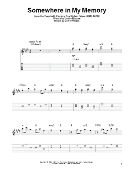 page one of Somewhere In My Memory (Guitar Tab (Single Guitar))