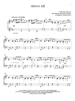 page one of Above All (arr. Glenda Austin) (Educational Piano)
