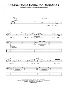 page one of Please Come Home For Christmas (Guitar Tab (Single Guitar))