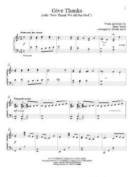 page one of Give Thanks (arr. Glenda Austin) (Educational Piano)