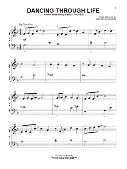 page one of Dancing Through Life (from Wicked) (Big Note Piano)