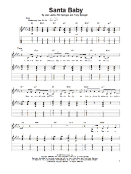 page one of Santa Baby (Guitar Tab (Single Guitar))