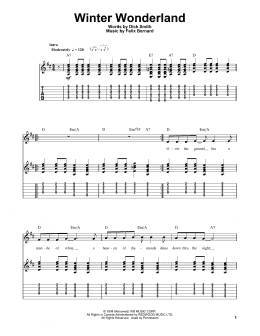 page one of Winter Wonderland (Easy Guitar Tab)
