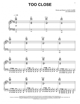page one of Too Close (Piano, Vocal & Guitar Chords (Right-Hand Melody))