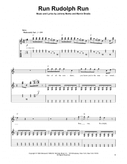 page one of Run Rudolph Run (Easy Guitar Tab)