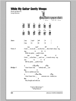 page one of While My Guitar Gently Weeps (Ukulele Chords/Lyrics)