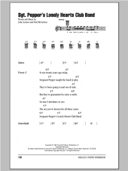 page one of Sgt. Pepper's Lonely Hearts Club Band (Ukulele Chords/Lyrics)