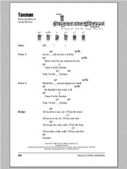 page one of Taxman (Ukulele Chords/Lyrics)