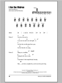 page one of I Am The Walrus (Ukulele Chords/Lyrics)