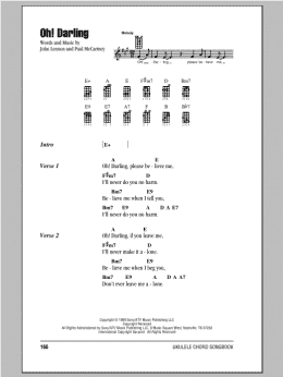 page one of Oh! Darling (Ukulele Chords/Lyrics)