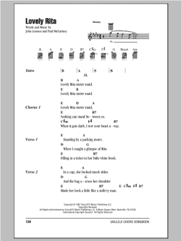 page one of Lovely Rita (Ukulele Chords/Lyrics)