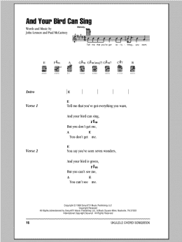 page one of And Your Bird Can Sing (Ukulele Chords/Lyrics)