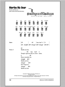 page one of Martha My Dear (Ukulele Chords/Lyrics)