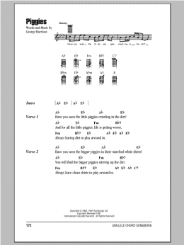 page one of Piggies (Ukulele Chords/Lyrics)