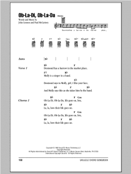 page one of Ob-La-Di, Ob-La-Da (Ukulele Chords/Lyrics)
