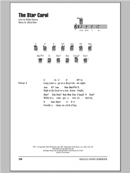 page one of The Star Carol (Ukulele Chords/Lyrics)