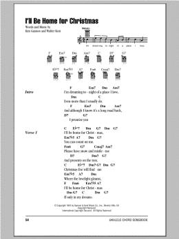 page one of I'll Be Home For Christmas (Ukulele Chords/Lyrics)