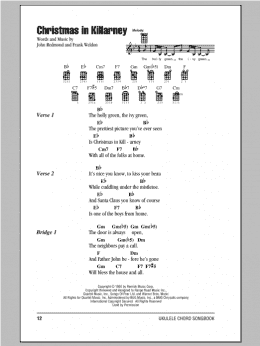 page one of Christmas In Killarney (Ukulele Chords/Lyrics)