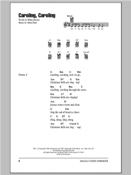 page one of Caroling, Caroling (Ukulele Chords/Lyrics)