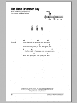 page one of The Little Drummer Boy (Ukulele Chords/Lyrics)