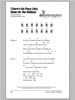 page one of (There's No Place Like) Home For The Holidays (Ukulele Chords/Lyrics)