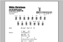page one of White Christmas (Ukulele Chords/Lyrics)