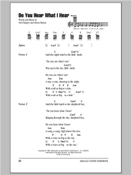 page one of Do You Hear What I Hear (Ukulele Chords/Lyrics)