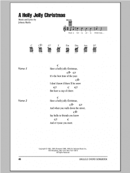 page one of A Holly Jolly Christmas (Ukulele Chords/Lyrics)