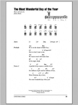 page one of The Most Wonderful Day Of The Year (Ukulele Chords/Lyrics)