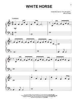 page one of White Horse (Beginning Piano Solo)