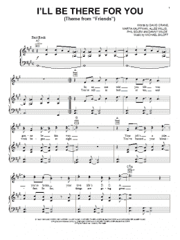 page one of I'll Be There For You (Theme from Friends) (Piano, Vocal & Guitar Chords (Right-Hand Melody))