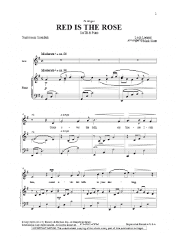 page one of Red Is The Rose (SATB Choir)
