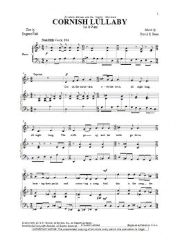 page one of Cornish Lullaby (2-Part Choir)