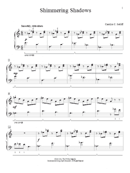 page one of Shimmering Shadows (Educational Piano)