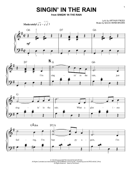 page one of Singin' In The Rain (Easy Piano)