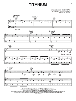 page one of Titanium (feat. Sia) (Piano, Vocal & Guitar Chords (Right-Hand Melody))