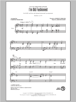 page one of I'm Old Fashioned (SATB Choir)