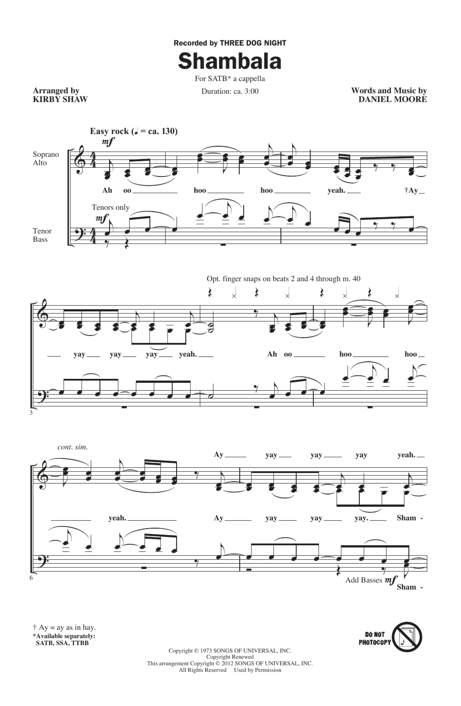 Shambala (SATB Choir)