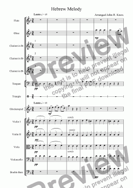 page one of Hebrew Melody