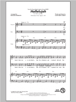 page one of Hallelujah (arr. Roger Emerson) (TTBB Choir)