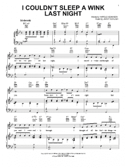 page one of I Couldn't Sleep A Wink Last Night (Piano, Vocal & Guitar Chords (Right-Hand Melody))