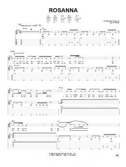 page one of Rosanna (Guitar Tab)