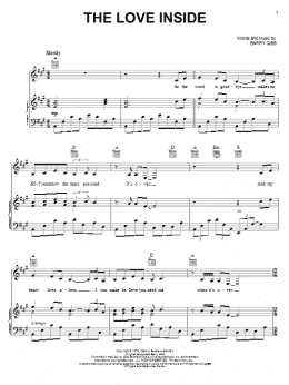 page one of The Love Inside (Piano, Vocal & Guitar Chords (Right-Hand Melody))
