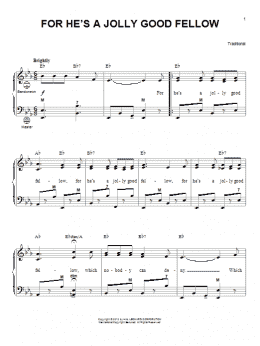 page one of For He's A Jolly Good Fellow (arr. Gary Meisner) (Accordion)