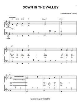 page one of Down In The Valley (arr. Gary Meisner) (Accordion)